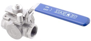 Zawór kulowy 3-drożny L 3/4" ze stali nierdzewnej BV3L34FSS
