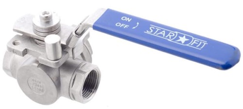 Zawór kulowy 3-drożny L 3/4" ze stali nierdzewnej BV3L34FSS - Intertraktor