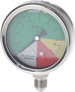 Manometr Ø 63 mm 0-8-15-25 bar przyłącze dolne 1/4" ET MA630825E