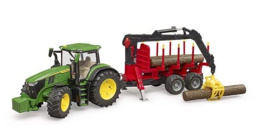 Ciągnik John Deere 7R 350 z przyczepą do przewozu drzewa U03154 - Intertraktor