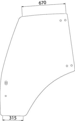 Szyba drzwi, lewa 04418951KR - Intertraktor