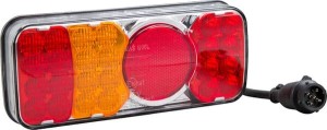 Lampa tylna zespolona LED, lewa, prostokątna, 12/24V 5-pinowa Kramp LA40036