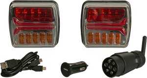 Zestaw lamp bezprzewodowych LED, kwadratowych, 12V, Li-ion, na magnes, wtyczka 7-pin, Kramp LA60035