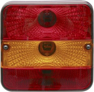 Lampa tylna zespolona, kwadratowa, 12/24V pomarańczowa/czerwona, przykręcana Wesem 1400681400