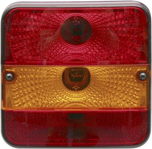 Lampa tylna zespolona, kwadratowa, 12/24V pomarańczowa/czerwona, przykręcana Wesem 1400681400 - Intertraktor