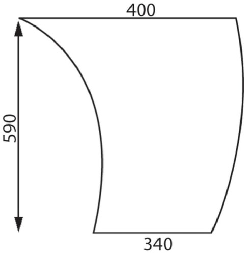 Szyba przednia, dolna lewa D6936T - Intertraktor