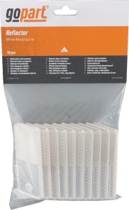 Odblask prostokątny z otworami biały, 44 x 94 mm LA75001
