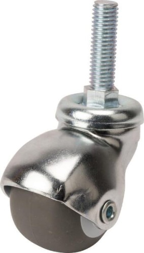 Koło skrętne meblowe z kołpakiem ochronnym, Ø 40x35 mm, trzpień mocujący gwintowany, nośność 35 kg WH1320402L - Intertraktor