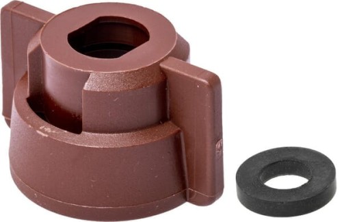 Pokrywka dyszy, bagnet, SW10, brązowy, z uszczelką, 25 szt., Geoline 8253057P025 - Intertraktor