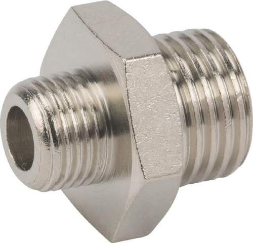 Łącznik dwustronny gwint cylindryczny M5x1/8" metryczny/BSPP PNM518P - Intertraktor