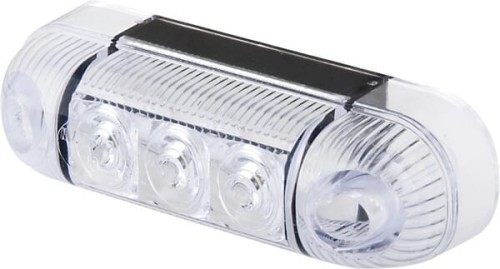 Lampa obrysowa LED, prostokątna, 12/24V przezroczysta, przykręcana 3 LED Waś 1400300121 - Intertraktor