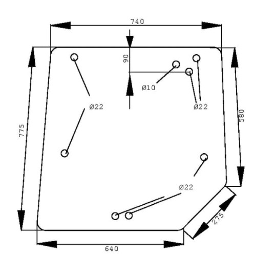 Szyba tylna, górna D6942 - Intertraktor