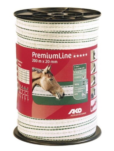 Taśma ogrodzeniowa Premium Line, 20 mm 200 m AKO 441534 - Intertraktor