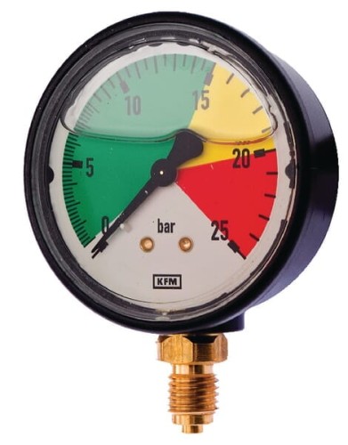 Manometr glicerynowy, 25 bar przyłącze dolne M12x1.5 65004002000020 - Intertraktor