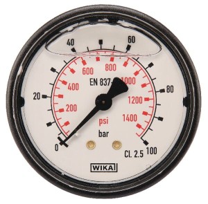 Manometr ø63 mm 0–100 bar przyłącze tylne 1/4" MA63100B04PLGF