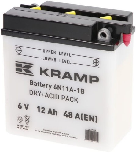 Akumulator 6V 12Ah 48A z elektrolitem Kramp 6N11A4KR - Intertraktor