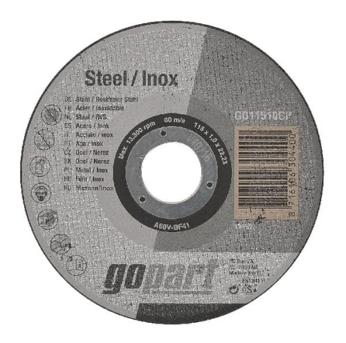 Tarcza do cięcia stal / inox gopart, płaska, 115 x 1,0 mm GD11510GP - Intertraktor