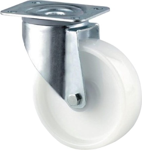 Caster wheel swivel, polyamide wheel: Ø80x34mm, plate fitting: 105x85mm Load: 200kg, Tente 3470UOJ080P62 - Intertraktor