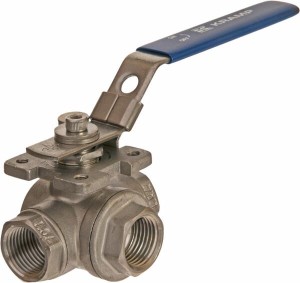 Zawór kulowy 3-drożny T 1/2" ze stali nierdzewnej BV3T12FSS
