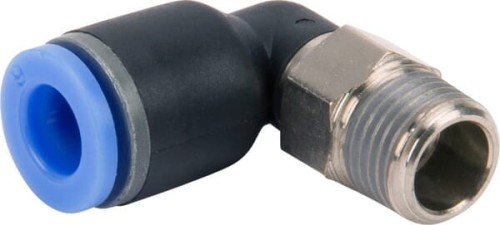 Złącze wtykowe kątowe, obrotowe, gwint zew. 1/8" 6 mm Kramp ECF618P - Intertraktor