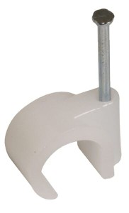 Obejma przewodu elektrycznego gwoździem Kramp, 5/8"-3/4" biała EM3490882