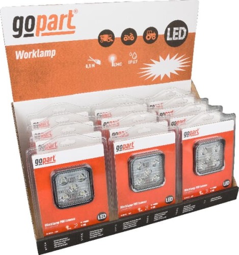 Lampa robocza LED, kwadratowa, 10/30V 15W 900 lm zestaw 12 szt. światło rozproszone gopart LA15013CD - Intertraktor