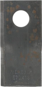 Nożyk kosiarki rotacyjnej prawy 100x48x3 mm otwór Ø 19 mm okrągły pasuje do Niemeyer 570418