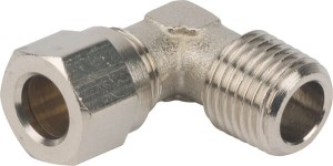 Złącze kolankowe, złącze 10 mm na pierścień zacinający / gwint zew. 3/8" BSPT ECCRT1038