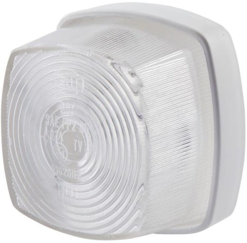 Lampa obrysowa 5W kwadratowa 12V przezroczysta/biała przykręcana 62x40x62 mm Hella 2PF003057001 - Intertraktor