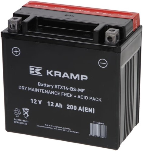Akumulator 12V 12Ah 200A z elektrolitem Kramp YTX14BSKR - Intertraktor
