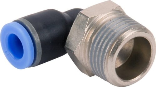 Złącze wtykowe kątowe, obrotowe, gwint zew. 3/8" 6 mm Kramp ECF638P - Intertraktor