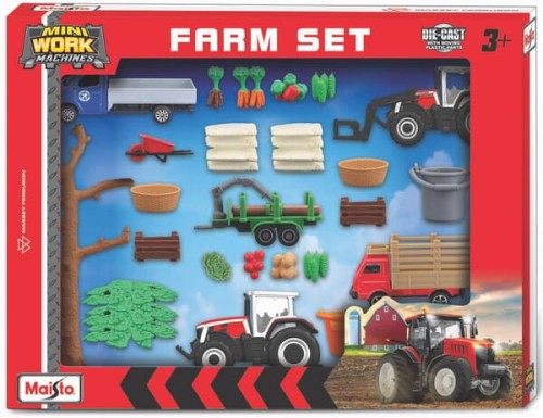 Zestaw do zabawy w farmę, miniatury maszyn Massey Ferguson MA12565M - Intertraktor