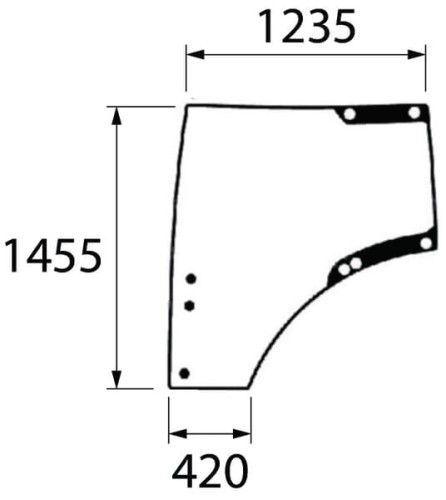 Szyba drzwi, lewa L212967KR - Intertraktor