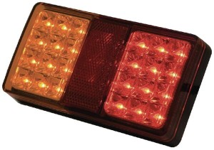 Lampa tylna zespolona LED, prostokątna, 12/24V czerwona/pomarańczowa, przykręcana 24 LED LA26002AR