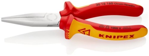 Szczypce wydłużone płaskie VDE Knipex, 160 mm TA3016160 - Intertraktor