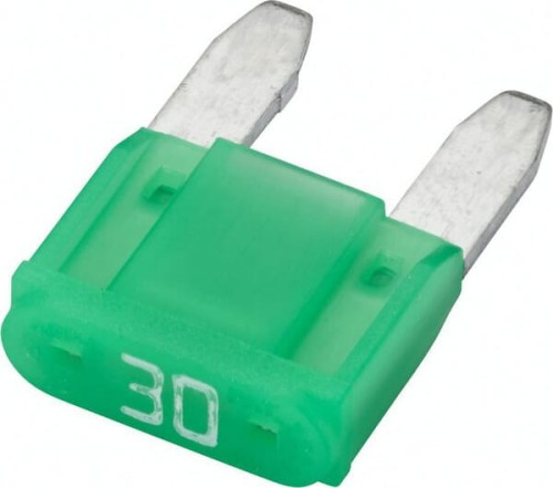 Bezpiecznik płaski Mini, 32V 30A L=16.3 mm zielony Pack 10x Hella 8JS728596252 - Intertraktor