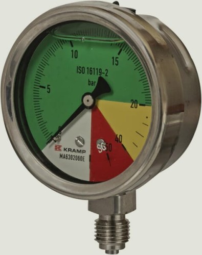 Manometr Ø 63 mm 0-20-40-60 bar przyłącze dolne 1/4" ET MA632060E - Intertraktor