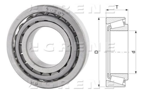 Łożysko stożkowe 35x72x18.2 mm FŁT 778030207 - Intertraktor