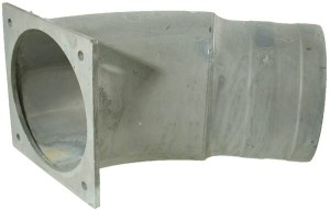 Kolano 45° z kołnierzem czworokątnym i tuleją do węża ocynk, 8" 8304045Z