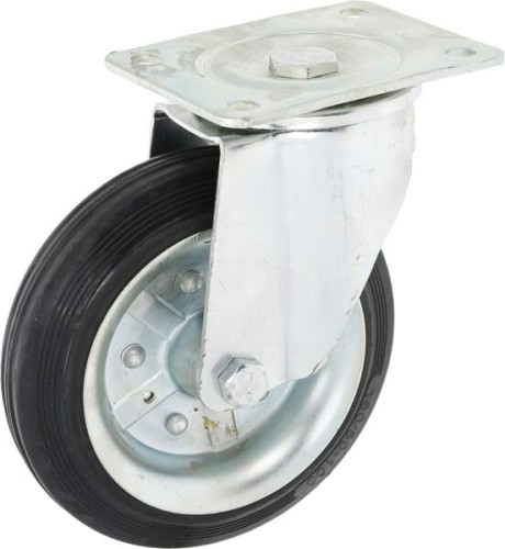 Koło skrętne gumowe Ø 180x50 mm podstawa montażowa: 135x110 mm nośność 220 kg Ro-Carr WH5081180 - Intertraktor