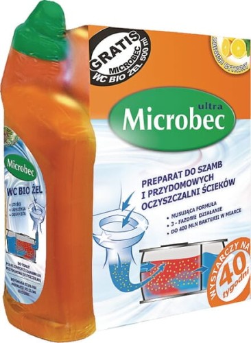 Microbec Ultra preparat do szamb i oczyszczalni ścieków 1kg + Microbec WC Bio Żel 500 ml 1705BIO020100 - Intertraktor
