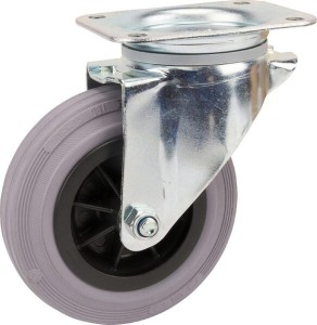 Koła skrętne z czarnymi oponami gumowymi 3470PIR160P63