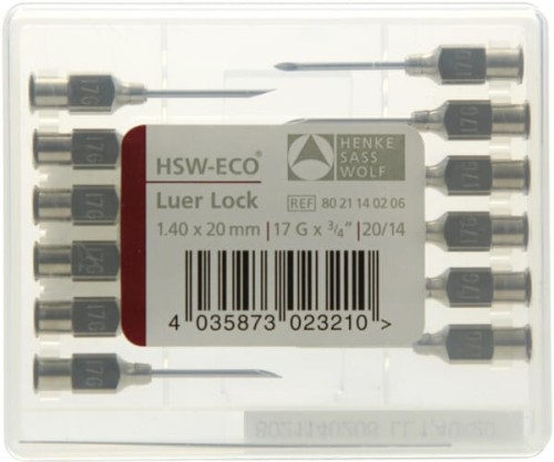 Igła HSW-ECO przyłącze Luer Lock, 1.4x20 mm, op. 12 szt 8021140206 - Intertraktor