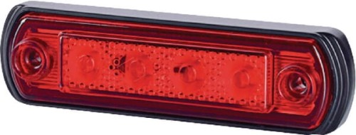 Lampa obrysowa LED, 0.5/1W prostokątna, 12/24V czerwona 4 LED gopart LA35058 - Intertraktor