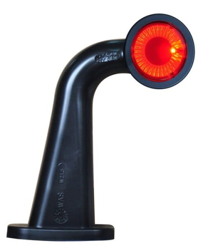 Lampa obrysowa LED, lewa, okrągła, 12/24V czerwona/przezroczysta, przykręcana Waś 1400300415BCL - Intertraktor