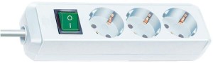 Listwa zasilająca Eco-Line z wyłącznikiem 3 gniazda Brennenstuhl, biała 1.5 m EM320015
