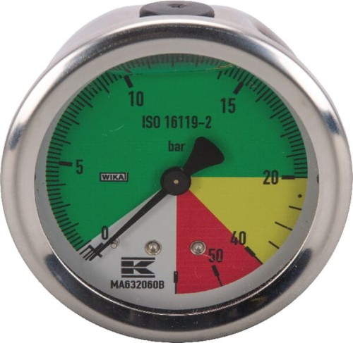 Manometr Ø 63 mm 0-20-40-60 bar przyłącze tylne 1/4" Wika MA632060B - Intertraktor
