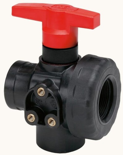 Zawór kulowy 1" 3-drożny, panelowy 8218251 - Intertraktor