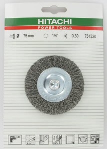 Szczotka stalowa trzpieniowa, 75 mm 6-kt. 1/4" 751320