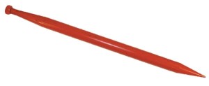 Ząb ładowacza, prosty, profil okrągły 50x980 mm końcówka szpiczasta z nakrętką M28x1.5 zcerwony SHW FT29